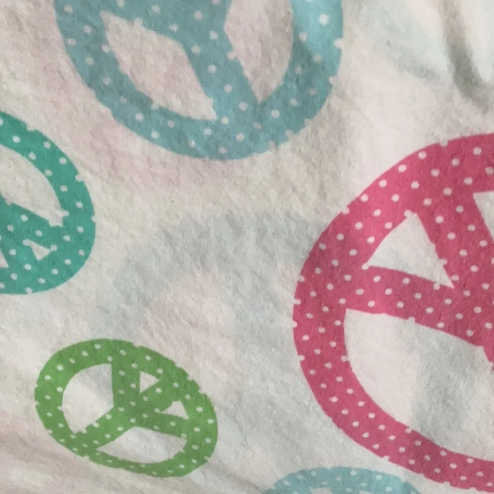 ✌🏼 Pottery Barn Teen Peace Sign Queen top flat sheet 100% cotton